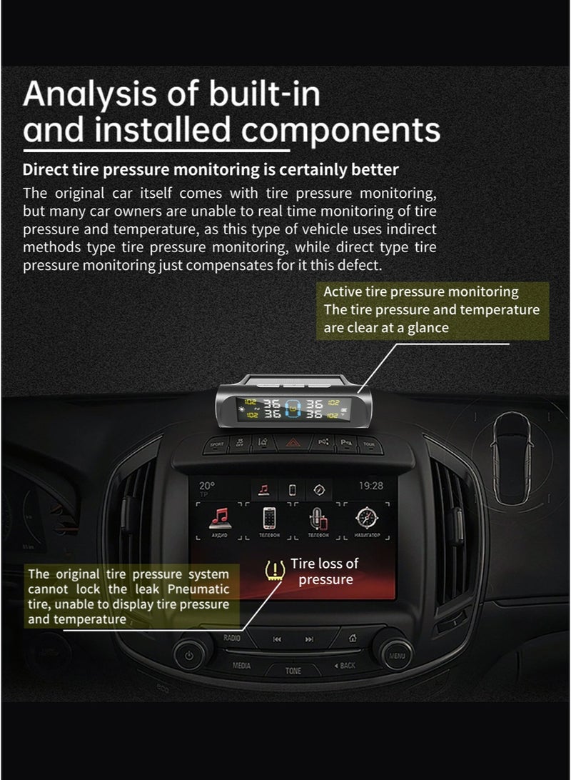 Car Tire Pressure Solar Energy Monitoring System With 4 Internal Sensors - Image 3