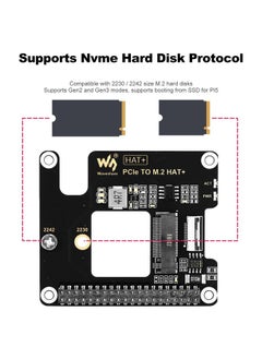فبفيرا محول PCIe إلى M.2 لجهاز Raspberry Pi 5، يدعم محرك الأقراص ذو الحالة الصلبة M.2 ببروتوكول NVMe، HAT + قياسي، متوافق مع محركات الأقراص M.2 بحجم 2230/2242، وضعي الجيل الثاني والثالث، قراءة/كتابة عالية السرعة  - Image 4