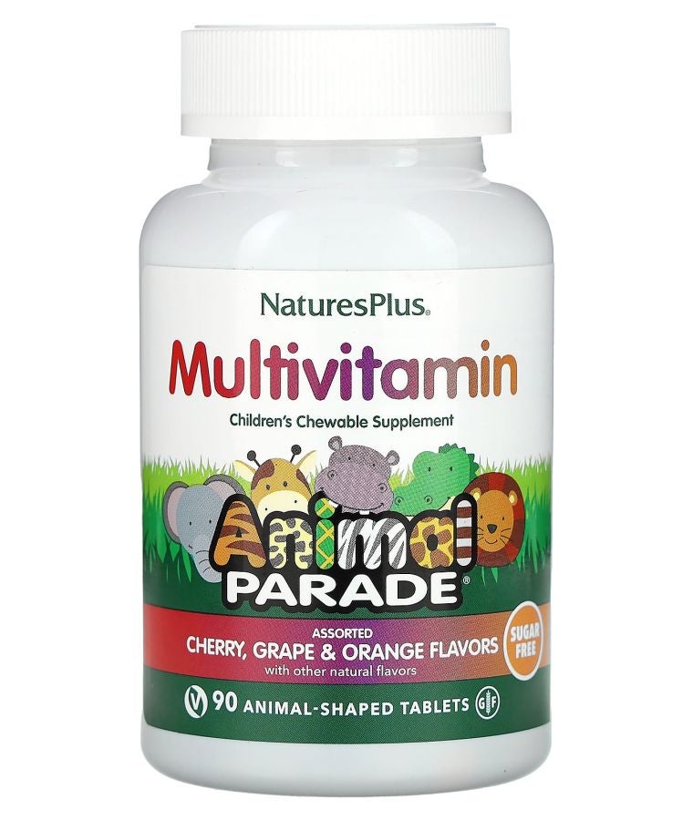 Animal Parade Multivitamin Children's Chewable Supplement Cherry Grape & Orange 90 Animal-Shaped Tablets