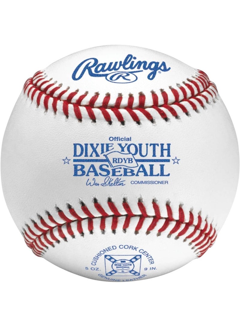 Rawlings Rawlings | DIXIE YOUTH LEAUGE Baseballs | Tournament Grade | RDYB | Youth/14U | 12 Count