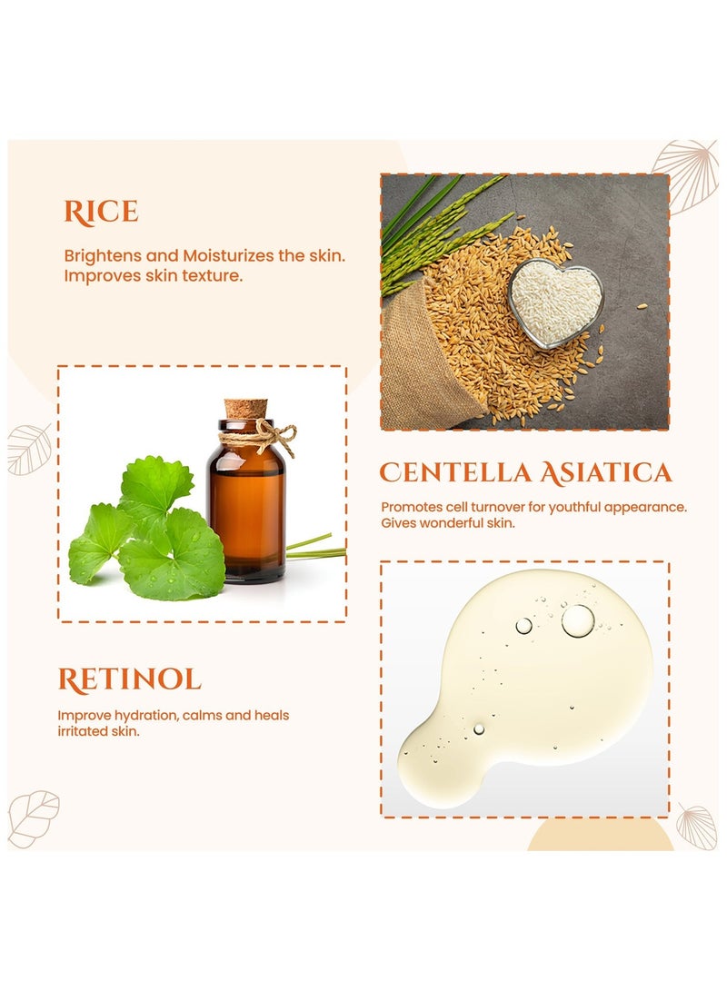 Roze Rice Enzyme Moisturizing Cream – With Rice, Centella & Retinol | Deep Hydration, Anti-Aging, Brightening & 10X Glow for Youthful, Radiant Skin, 50 ml - Image 2