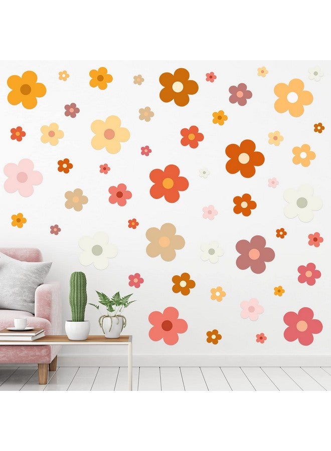 TaoBary 288 قطعة ملصقات حائط زهور كيوت من ي2ك ملصقات حائط ملونة من الفينيل قابلة للإزالة واللصق ملصقات هيبي أنيقة زهور حائط للديكور في غرفة الأطفال والمراهقين (ألوان كلاسيكية) - Image 1
