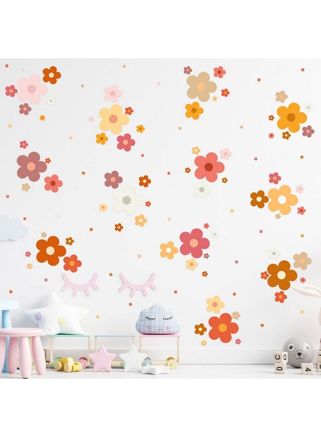 TaoBary 288 قطعة ملصقات حائط زهور كيوت من ي2ك ملصقات حائط ملونة من الفينيل قابلة للإزالة واللصق ملصقات هيبي أنيقة زهور حائط للديكور في غرفة الأطفال والمراهقين (ألوان كلاسيكية) - Image 5