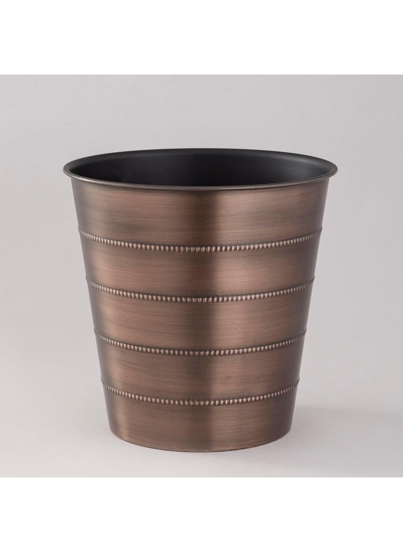 Indecrafts Indecrafts Antique Finish Bronze Trash Can 45 Litre Wastebasket Dustbin Round Open Top Trash Can Bathroom Bedroom Kitchen OfficeDorm Room Disposal Waste BinHotel Style Garbage Basket Bin WB135  - Image 1