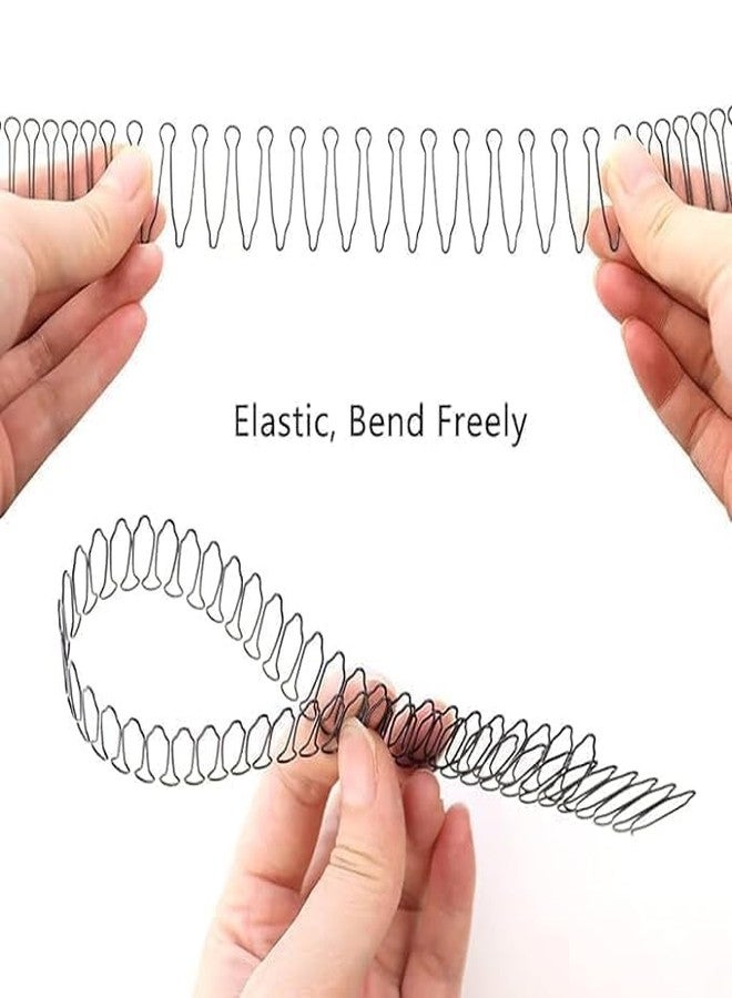 Aekatray U Shape Hair Finishing Fixer Comb, 10 cm Bobby Bangs Holder Styling Tools Stretchable Hair Pin U Shape Wavy Clips Spring Headband Circle Styling Black Pins Bun Hair Pins for Women Girl - Image 3