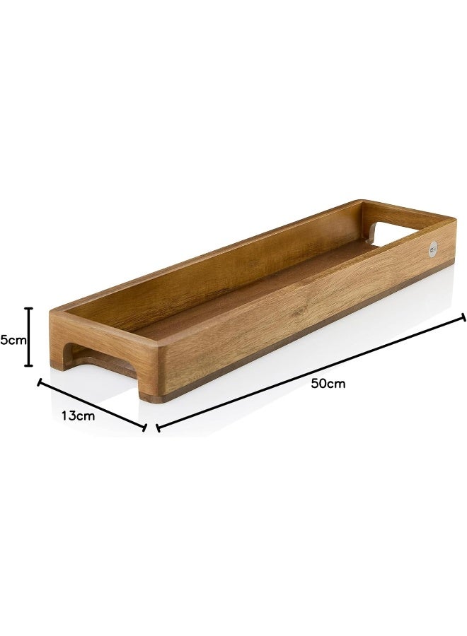 Adhoc طبق تقديم AdHoc ST27، توابل، مشروبات وصينية زخرفية، تقديم نحيف، مستطيل، خشب الأكاسيا/الجوز - Image 5