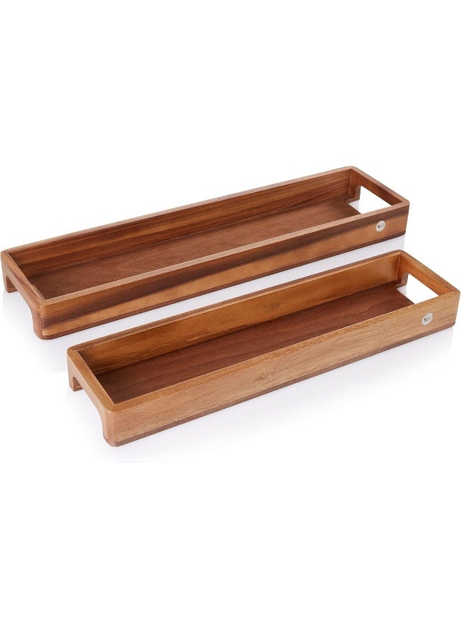 Adhoc طبق تقديم AdHoc ST27، توابل، مشروبات وصينية زخرفية، تقديم نحيف، مستطيل، خشب الأكاسيا/الجوز - Image 4