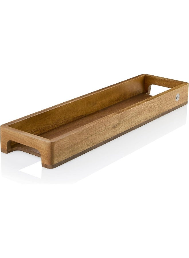 Adhoc طبق تقديم AdHoc ST27، توابل، مشروبات وصينية زخرفية، تقديم نحيف، مستطيل، خشب الأكاسيا/الجوز - Image 1