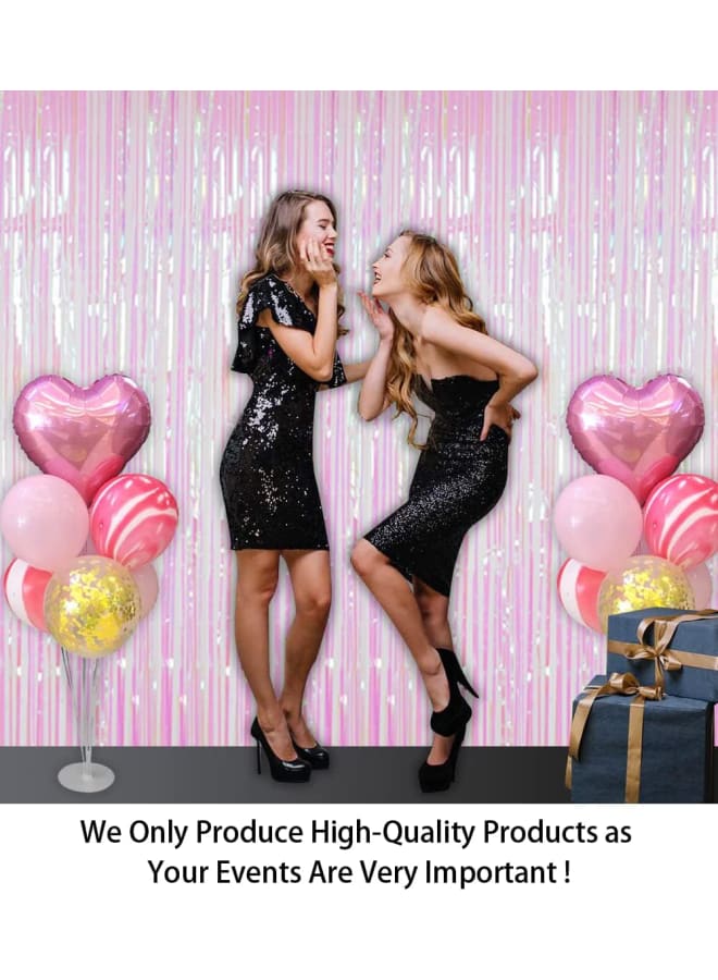 احباط هامش الستار شفافة 4 12FTx8FT لامع احباط معدني الستائر حزب الزينة متعدد الألوان بهرج صور كشك خلفية ستائر الباب خلفية لاستحمام الطفل - Image 2