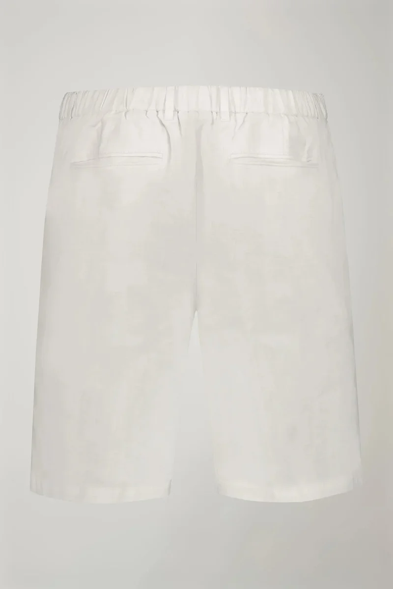 Doppelganger Beige Men's pure linen bermuda - Cream for Men | Best Price UAE