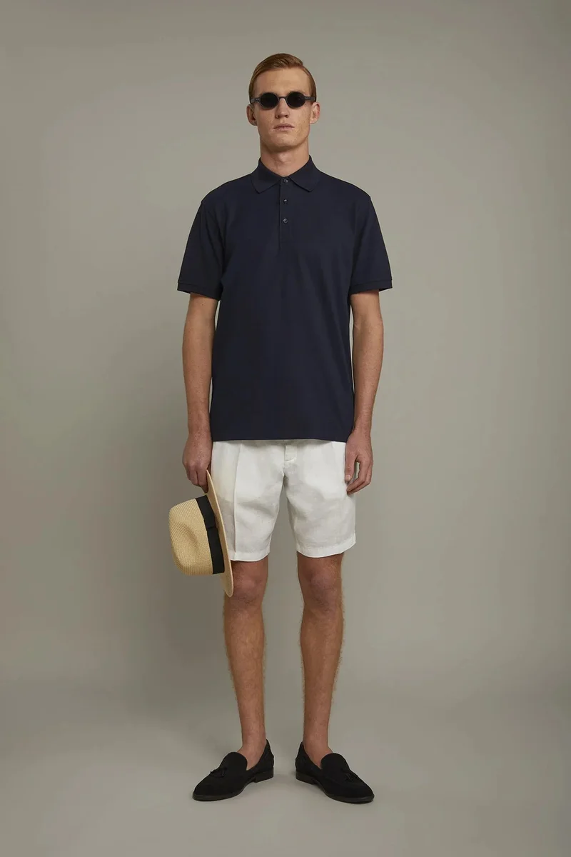 Men's pure linen bermuda - Cream