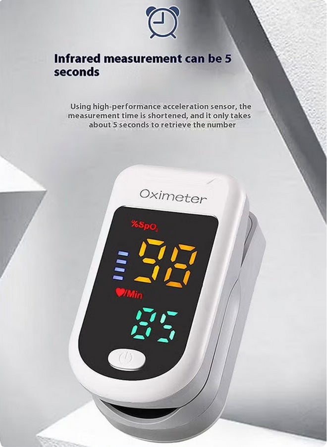 VibeHome Finger Pulse Oximeter, Portable Oxygen Saturation Monitor with LED Screen,Medical Oxygen Saturation Heart Rate Monitor for Sports Enthusiasts & Medical Use at Home - Image 5