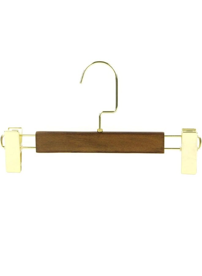 keke Pack of 20 Non-Slip Seamless Multi-Function Belt Clip Solid Wood Imitation Gold Hook Hanger  - Image 2