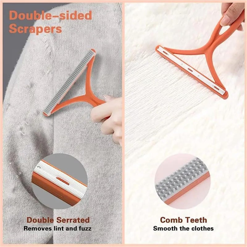 3PC Silicone Double Sided Pet Hair Remover - Effective Lint Cleaner for Clothes, Carpets & Sweaters(Pink) - Image 1