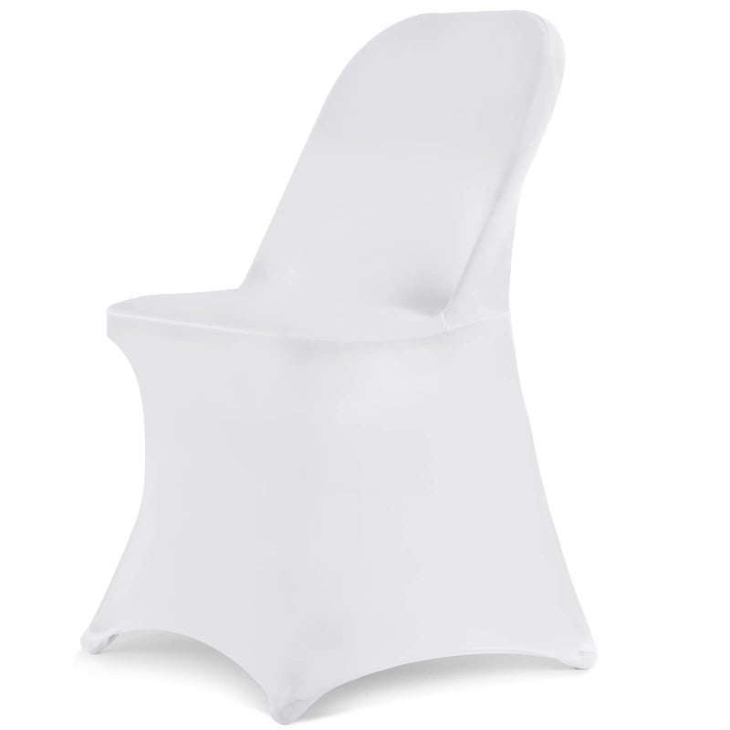 HAINARverS Folding Chair Covers for Wedding 10pcs Stretch Spandex Washable Fabric Chair Cover Decoration Chair Cover for Wedding Party Banquet Birthday Conference EventWhite 10 PCS