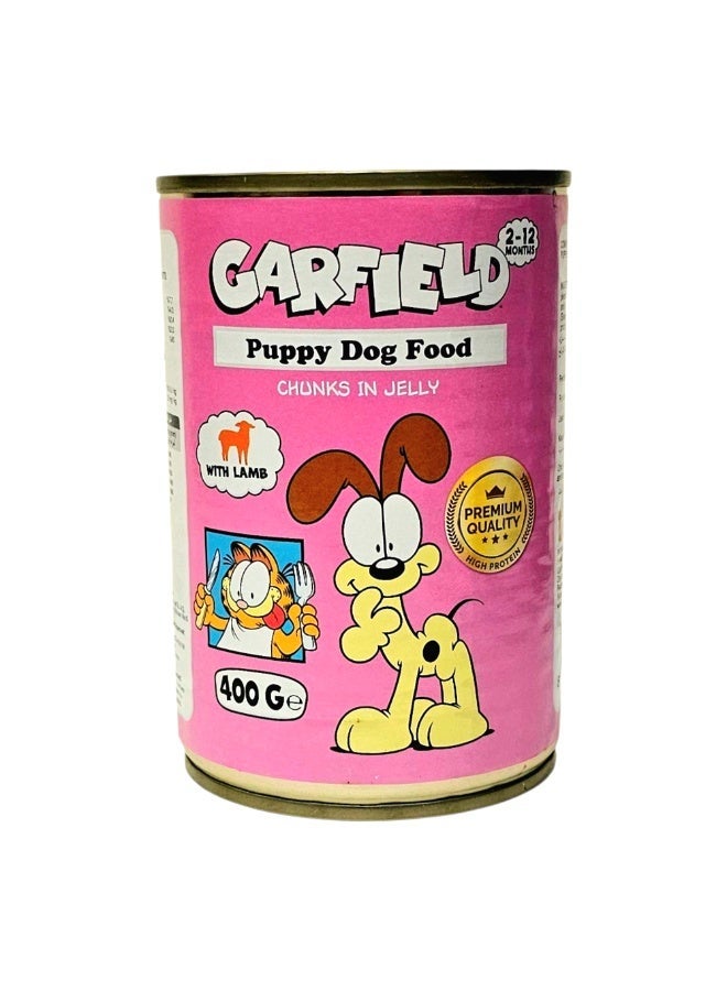 Garfield | Wet Food for Puppies Lamb Flavor | 400g ×12 Pcs | Balanced Formula for Healthy Growth and Daily Energy | Rich in Proteins Vitamins and Minerals | Easy to Digest and Ideal for Growing Puppies  - 12 Pcs - Image 2