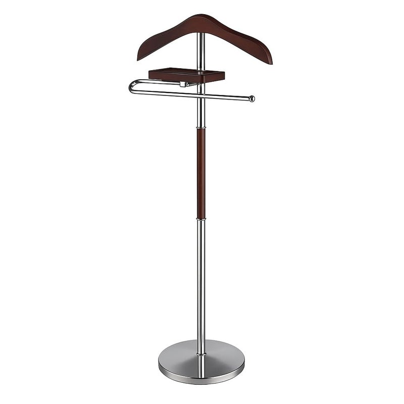 Proman Products VL17017 Valet with Hanger, Tray & Trouser Bar, Brown - Image 1