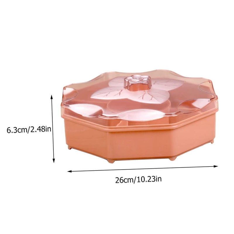 Rose Red Petal Shape Snack Organizer Tray With Translucent Cover For Fruits Nuts Chocolates - Image 3