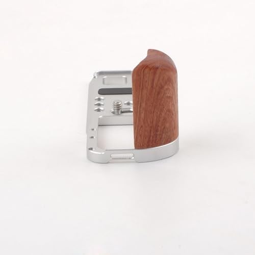 SZZCNOX LShape Camera Solid Wood Grip Thumb Grip Camera Mounting Baseplate Walnut Aluminium Wooden Handle Grip Cameras Accessories for FUJIFILM X100VI Silver - Image 3