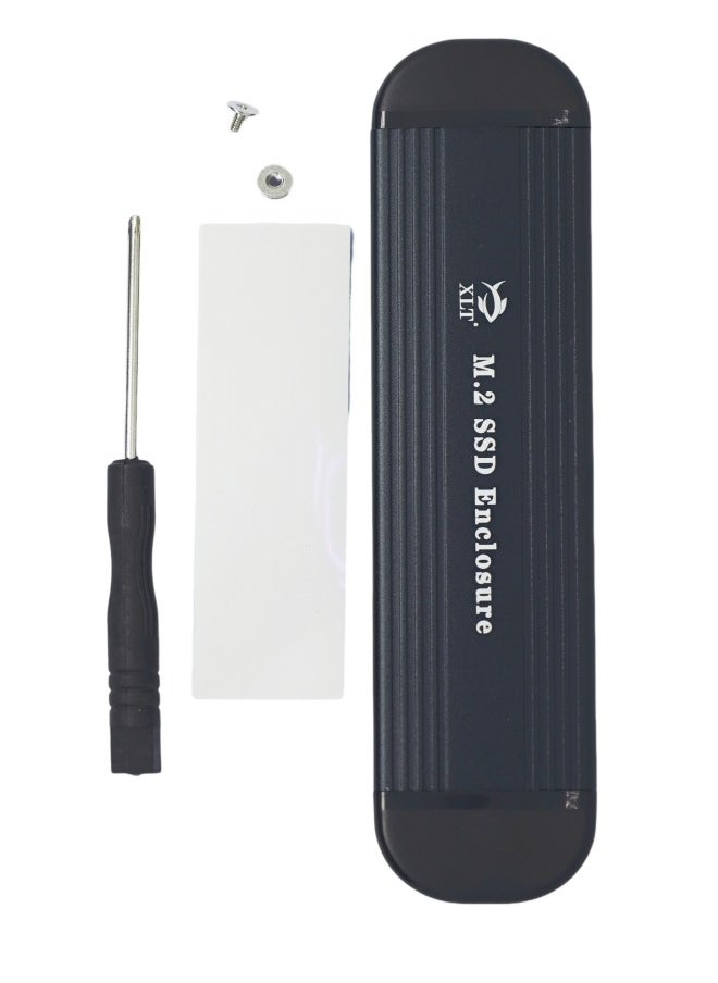 XLT M.2 SSD Enclosure, NVME NGFF Dual Protocol Adapter with USB C Support for Size 2242/2260/2280  - Image 1