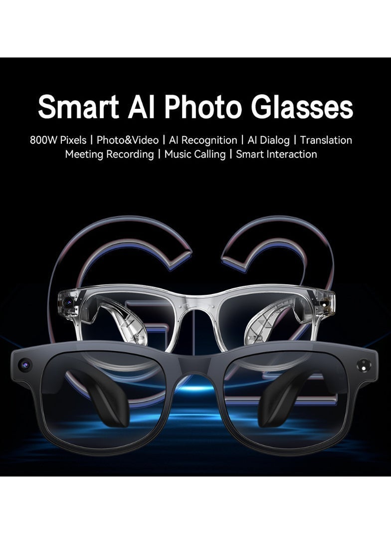 ZESITH White AI Smart Glasses 800W Pixel Camera Photo Video Real Time Translation Bluetooth Outdoor Cycling Glasses - Image 4
