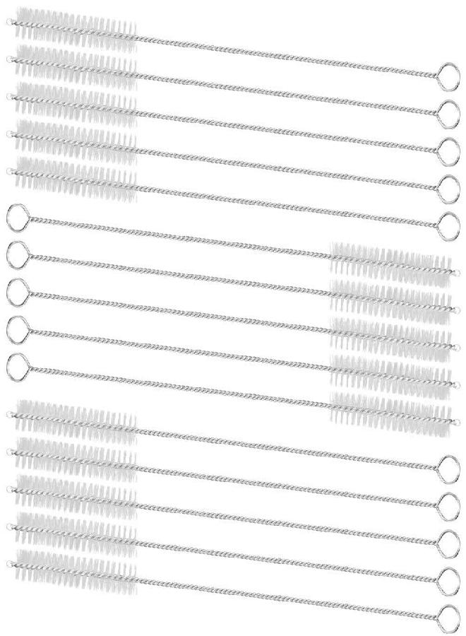 GFDesign GFDesign Drinking Straw Cleaning Brushes Set Pipe Tube Cleaner Nylon Bristles Stainless Steel Handle - 8" x 3/8" (10mm) - Set of 15 - Image 3