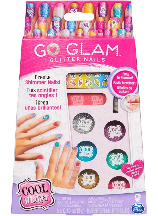 Cool maker Cool Maker, GO GLAM Glitter Nails DIY Activity Kit for 5 Manicures, Arts & Crafts Christmas Gifts for Kids Ages 8 and up  - Image 1