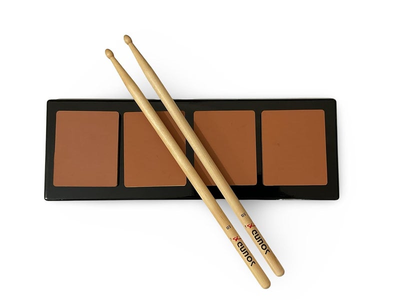 RHYTHM PRO Practice Pad 4 – For Octapad & Drum Practice With Drumstick Pair The perfect tool for drummers and percussionists,Super Bounce Silicone Rubber,Made In India (TAN BROWN) - Image 5