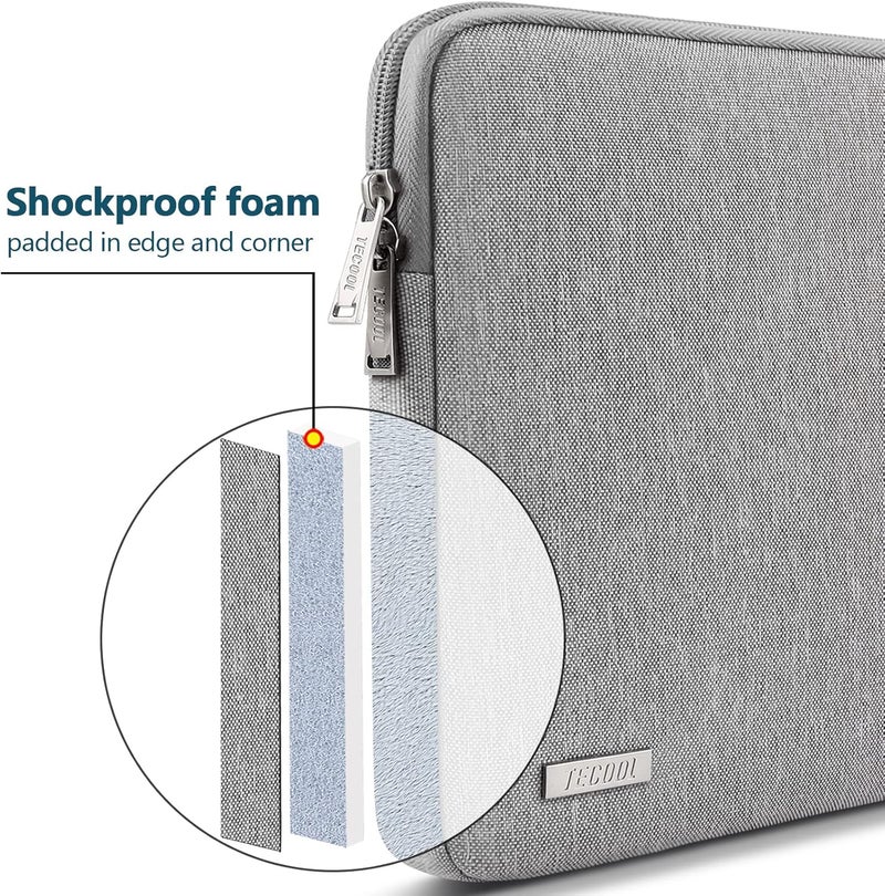 تيكول حقيبة كمبيوتر محمول مقاس 13.3 بوصة لأجهزة MacBook Neo (2026) مقاس 13 بوصة، MacBook Air 13 13.6 M5 M4 M3 M2 2026-2010، MacBook Pro 13/Pro 14 M5-M1 2026-2012، غطاء واقٍ مقاوم للماء مقاس 13.3 بوصة، رمادي - Image 4