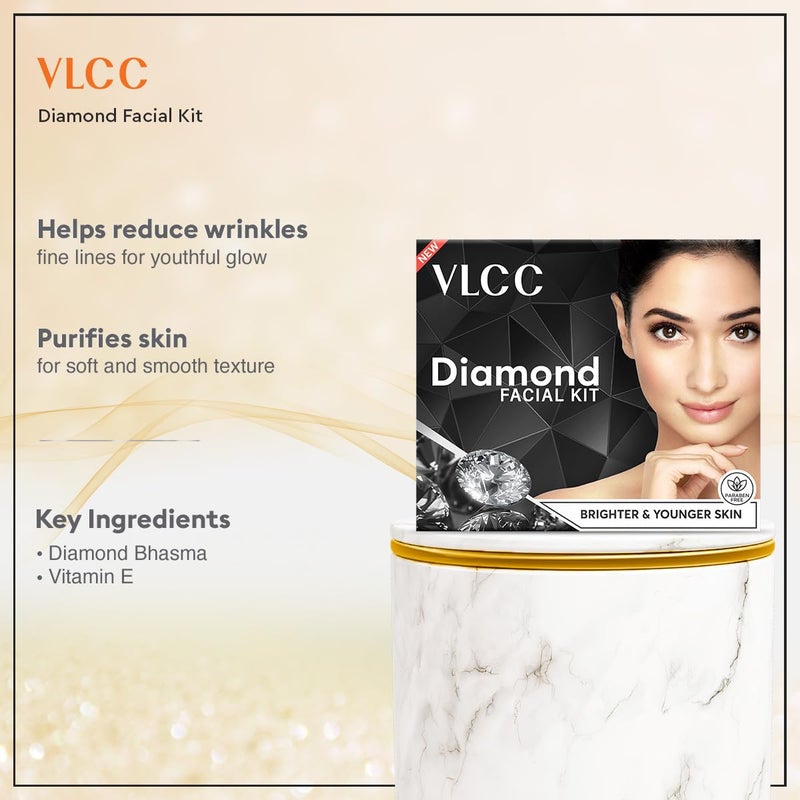 VLCC طقم الوجه الماسي من VLCC 60 جرام طقم الوجه بالفواكه البابايا من VLCC 60 جرام طقم الوجه الذهبي من VLCC 60 جرام تنقية البشرة مع توهج الصالون بشرة متألقة خالية من العيوب دلل بشرتك لتوهج لامع - Image 4