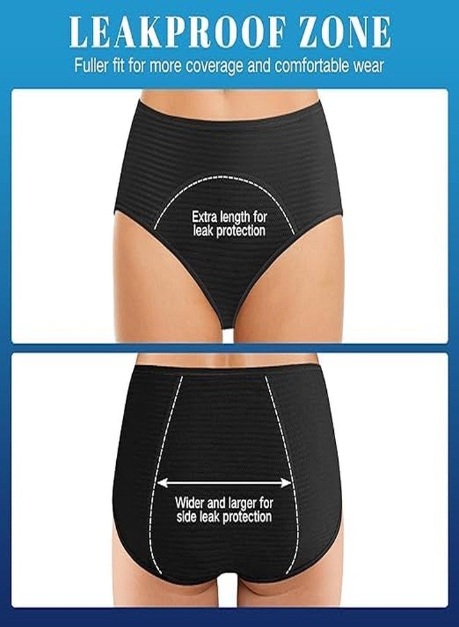 شايبركس ملابس داخلية نسائية من SHAPERX® لسلس البول، مصنوعة من مزيج القطن، مناسبة للارتداء الليلي، مقاومة للتسرب، مثالية للتدفق الغزير، مناسبة لفترة ما بعد الولادة، متوفرة بمقاسات كبيرة (2XL)، عبوة من قطعتين، ألوان متنوعة. - Image 4