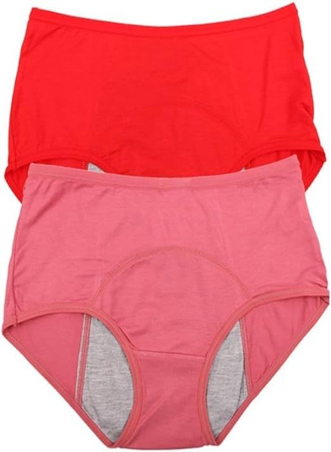 شايبركس ملابس داخلية نسائية من SHAPERX® لسلس البول، مصنوعة من مزيج القطن، مناسبة للارتداء الليلي، مقاومة للتسرب، مثالية للتدفق الغزير، مناسبة لفترة ما بعد الولادة، متوفرة بمقاسات كبيرة (2XL)، عبوة من قطعتين، ألوان متنوعة. - Image 1