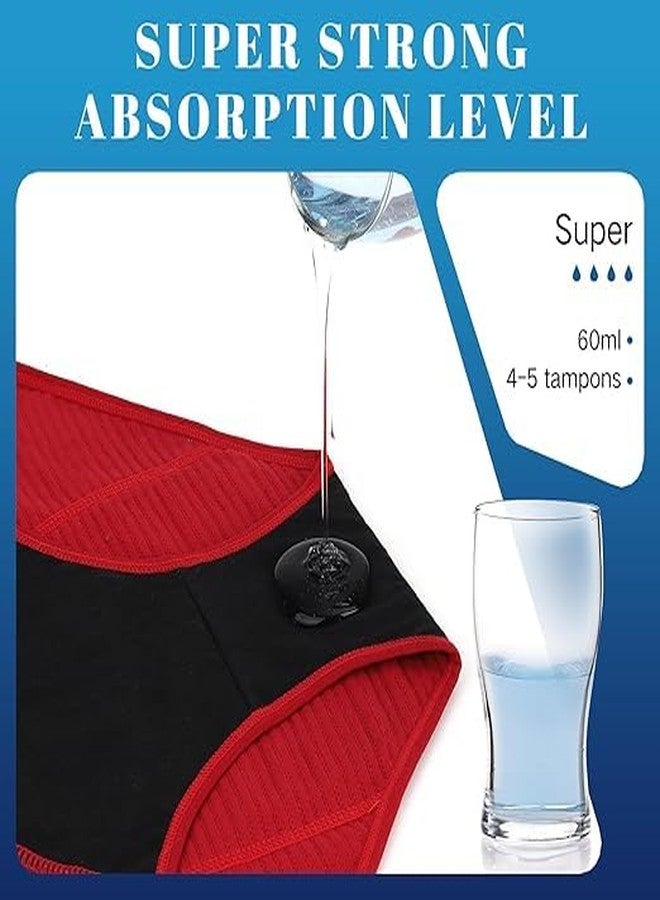 شايبركس ملابس داخلية نسائية من SHAPERX® لسلس البول، مصنوعة من مزيج القطن، مناسبة للارتداء الليلي، مقاومة للتسرب، مثالية للتدفق الغزير، مناسبة لفترة ما بعد الولادة، متوفرة بمقاسات كبيرة (2XL)، عبوة من قطعتين، ألوان متنوعة. - Image 2