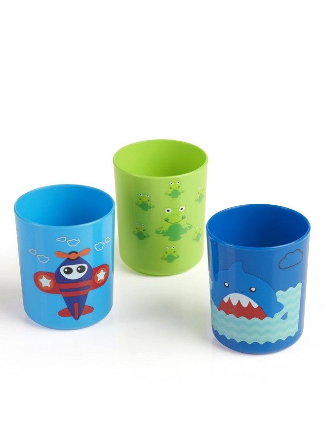 Beebaby Boo Boo Cup For Kids 100% Bpa Free Training Cup Set For Baby;Toddlers Unbreakable 3Pcs Baby Tumbler Glass Set 240 Ml 8 Oz.(Blue & Green 18M+) - Image 2