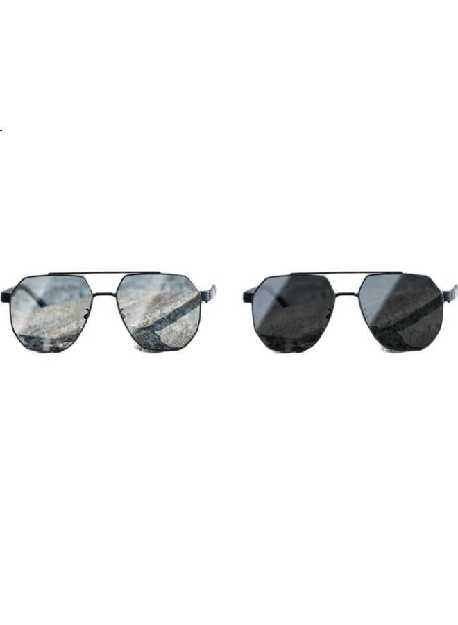 VEGOOS (Vegoos) Day And Night Dual-Use Nylon Polarized Sunglasses Men Carbon Fiber Photochromic Glasses Driving Special Driving Sunglasses 3266 - Image 2