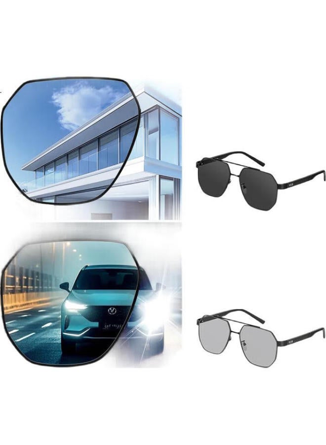 VEGOOS (Vegoos) Day And Night Dual-Use Nylon Polarized Sunglasses Men Carbon Fiber Photochromic Glasses Driving Special Driving Sunglasses 3266 - Image 1