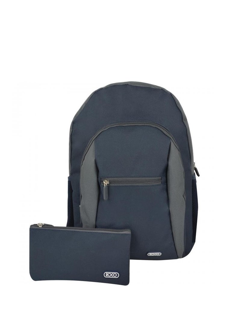 حقيبة ظهر أساسية بمزيج من لونين مع ملحق