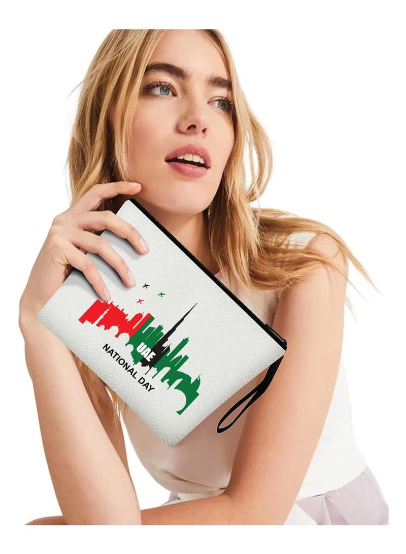 حقيبة مستحضرات التجميل لليوم الوطني لدولة الإمارات العربية المتحدة، حقيبة بسحاب كامل - احتفل بهدية اليوم الوطني لدولة الإمارات العربية المتحدة للمرأة - Image 4