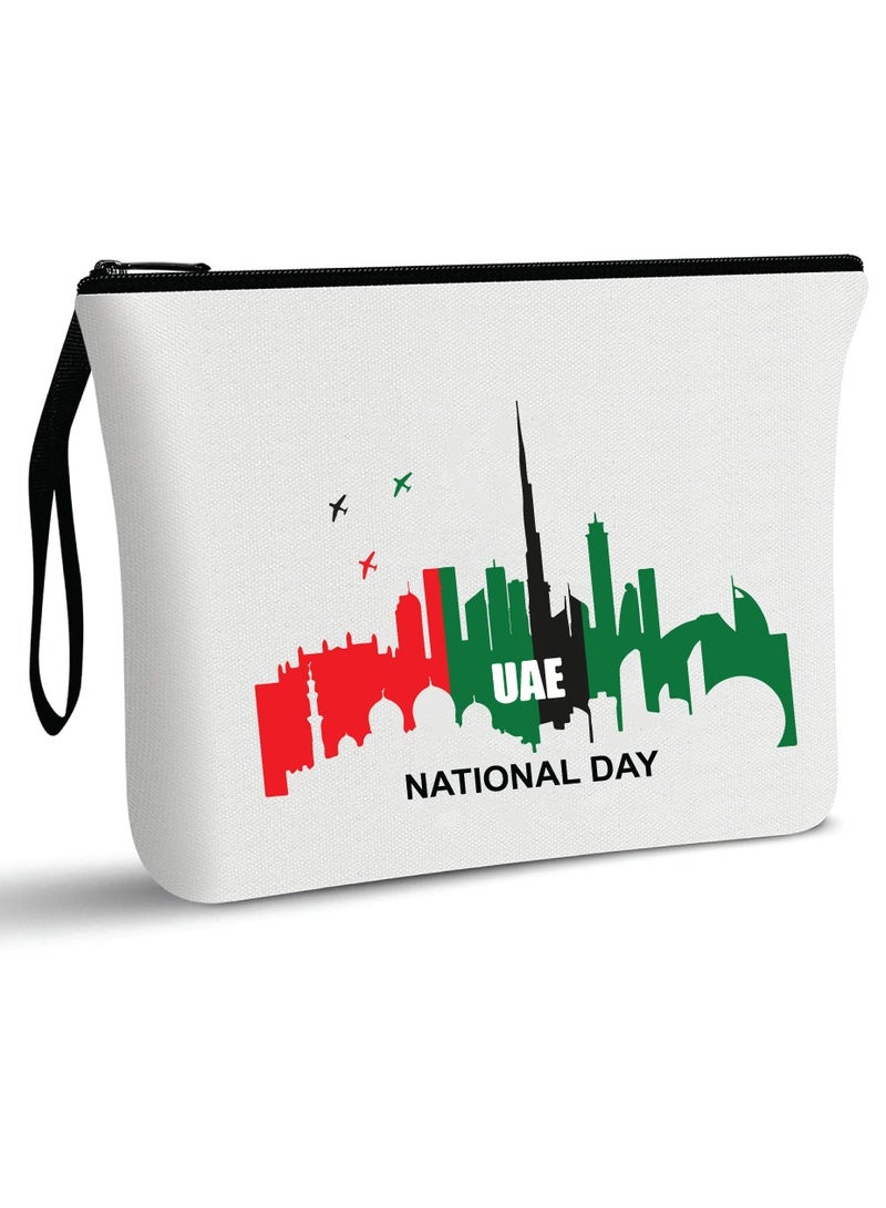 حقيبة مستحضرات التجميل لليوم الوطني لدولة الإمارات العربية المتحدة، حقيبة بسحاب كامل - احتفل بهدية اليوم الوطني لدولة الإمارات العربية المتحدة للمرأة - Image 1