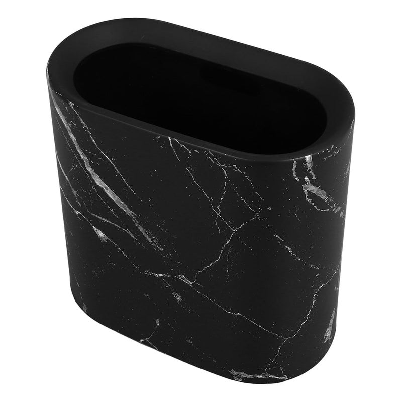 Advanced minimal build Garneck Marble Waste Bin for Home and Office, Narrow Gap Trash Can with Lid, Black Sturdy Plastic Bathroom and Kitchen Garbage Basket, 1pcs Low maintenance - Image 1