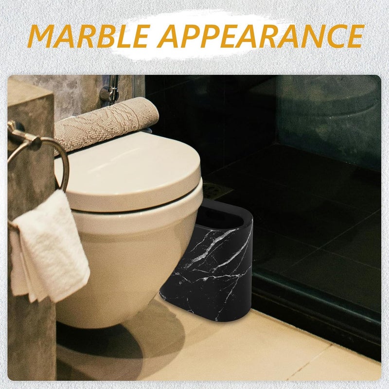 Advanced minimal build Garneck Marble Waste Bin for Home and Office, Narrow Gap Trash Can with Lid, Black Sturdy Plastic Bathroom and Kitchen Garbage Basket, 1pcs Low maintenance - Image 5