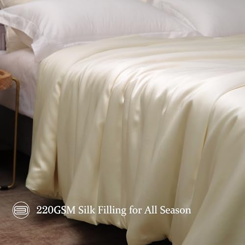 CUDDLE DREAMS Silk Comforter with Tencel™ Lyocell Cover, Natural, Breathable, Cooling, Midweight for All-Season (Butter Ivory, King) - Image 2