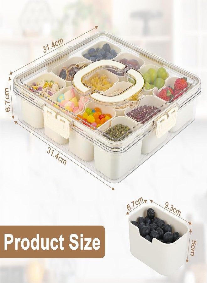 MAPPLE CREATION Lunch Box 12 Compartment Storage Box Airtight Fridge Storage Container Space Saving Organizer for Fresh Fruits Dry Fruits Snacks and Ingredients Easy to Carry Handle (12 Compartment) - Image 2