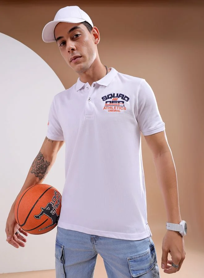 The Indian Garage Co Men Slim Fit Graphic Back Printed Round Neck Tshirt