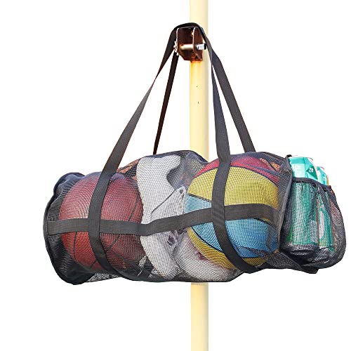 Yocoolfun Large Basket Ball Duffel Bag,Mesh Basketball Bag,Mesh Sports Equipment Bag with Shoulder Strap for Holding Basketball,Volleyball,Soccer,Swimming Gear - Image 1