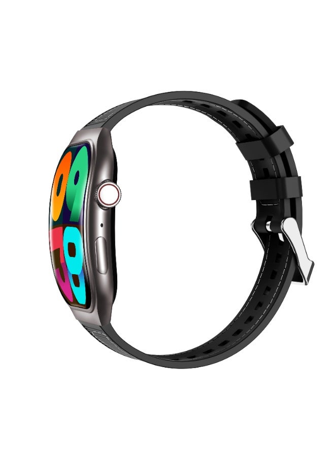 2.01-Inch Ultra-Thin Smartwatch with Call & Text Alerts Music Control, Fitness Tracker, Pedometer, Sedentary Reminder, Compatible with Android & for iPhone, Full Touch Curved Screen, Alloy Case (Black) - Image 4