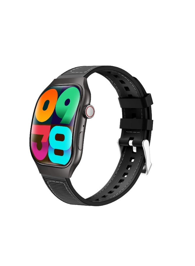 2.01-Inch Ultra-Thin Smartwatch with Call & Text Alerts Music Control, Fitness Tracker, Pedometer, Sedentary Reminder, Compatible with Android & for iPhone, Full Touch Curved Screen, Alloy Case (Black) - Image 3