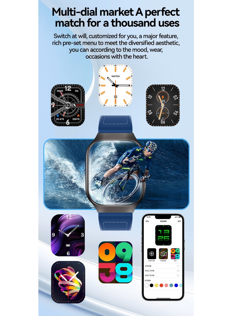 2.01-Inch Ultra-Thin Smartwatch with Call & Text Alerts Music Control, Fitness Tracker, Pedometer, Sedentary Reminder, Compatible with Android & for iPhone, Full Touch Curved Screen, Alloy Case (Black) - Image 5