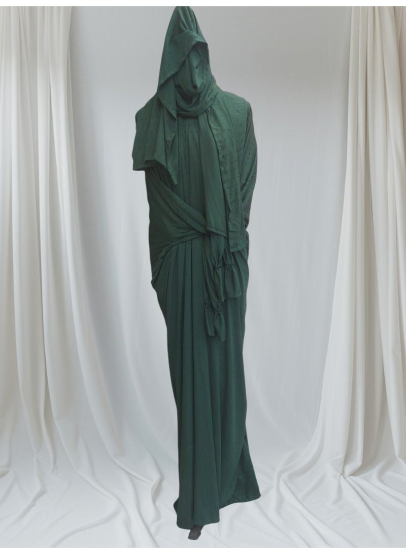 A Very Luxurious Embroidered Prayer Shawl With An Attached, Wide, And Comfortable Veil.