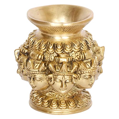 Kartique Brass Ashtalakshmi Kalash Lota with 8 Laxmi Head Gold Color - Image 4